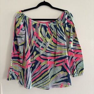 Lilly Pulitzer Enna Top Shirt Off the Shoulder Blouse Size Small New